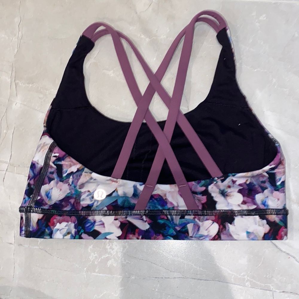floral patterned lululemon sports bra size 2